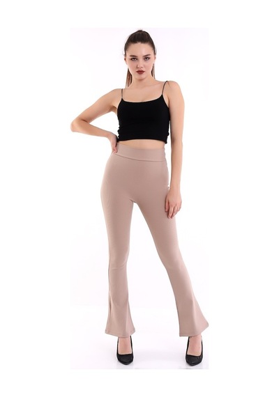Self Clothing Kadın Bej Yüksek Bel Fitilli Dayanıklı Örme Kumaş Toparlayıcı IspBej