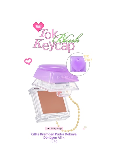 Ciltte Kremden Pudra Dokuya Dönüşen Allık Perıpera Tok Blush Keycap 20 Zinky Beige