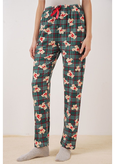 Hiccup Bdart Desenli Orta Bel Pijama Altı Zümrüt Yeşili 07