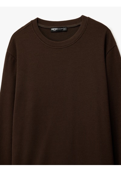 Koton Regular Fit Uzun Kollu Dokulu Basic Bisiklet Yaka Sweatshirt Kahverengi 6wam70192mk Kahverengi Koton Regular Fit Uzun Kollu Dokulu Basic Bisiklet Yaka Sweatshirt Kahverengi 6wam70192mk Kahverengi