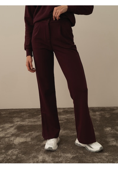 Xint Bordo Pamuk Dokulu Regular Fit Sweat Pantolon 470414