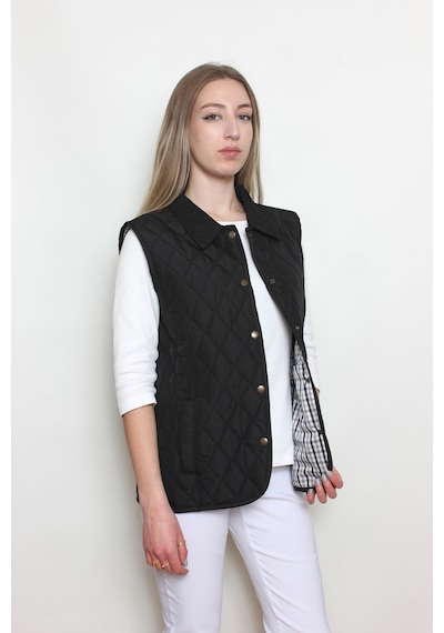 CottonCool Kadın Kapitone Yelek Siyah