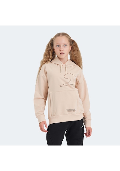 Slazenger LINK Çocuk Kapüşonlu Cepli Camel Sweatshirt