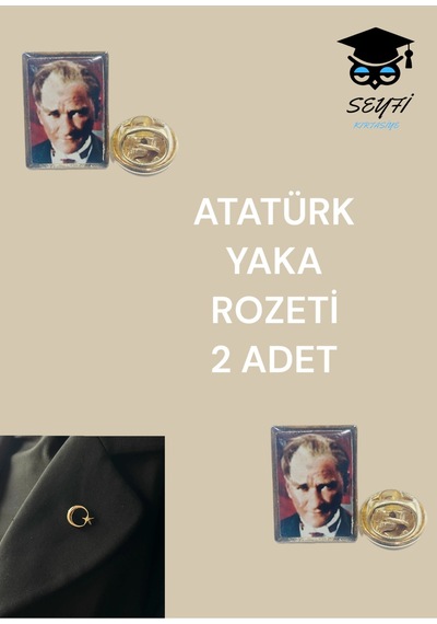 Atatürk Yaka Rozeti 2 Adet Çok Renkli