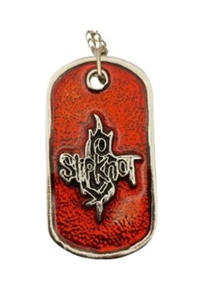 Slipknot Tarzı Kırmızı Metal Plaka Kolye Unisex Zincirli Aksesuar Çok renkli