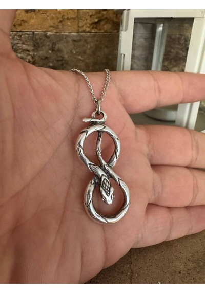 S Şeklinde Piton Figürlü Unisex Kolye 60 Cm Zincirli, Güç Ve Sezgi Temalı Tasarım Çok renkli