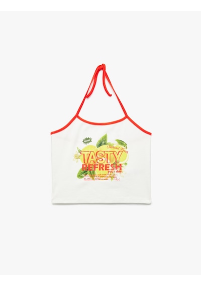 Koton Pamuklu Kolsuz Baskılı Bağcıklı Crop Dar Kesim Halter Yaka Bluz Ekru 5sal30131ık Ekru Koton Pamuklu Kolsuz Baskılı Bağcıklı Crop Dar Kesim Halter Yaka Bluz Ekru 5sal30131ık Ekru