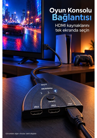 Hdmı Giriş Seçici Bilgisayar Ve Oyun Konsolu Bağlantısı - Lisinya