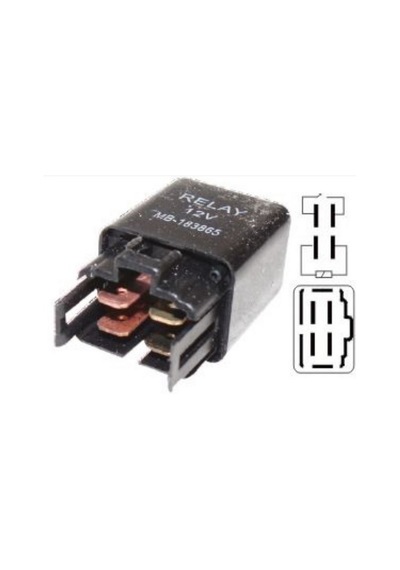 12V Kizdirma Ve Far Rölesi 4 Uçlu (Siyah)