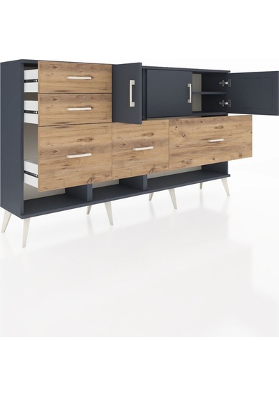 Arges Konsol 3 Raflı 5 Çekmeceli 3 Kapaklı 176x30x99 Antrasit-antrasit/çam Antrasıt/atlas Çam - Antrasıt Arges Konsol 3 Raflı 5 Çekmeceli 3 Kapaklı 176x30x99 Antrasit-antrasit/çam Antrasıt/atlas Çam - Antrasıt