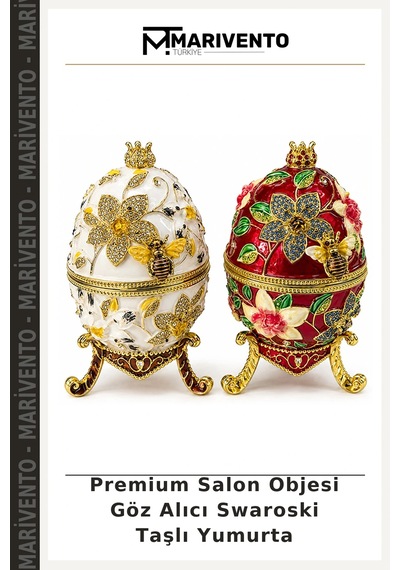 Premium Salon Objesi Göz Alıcı Swaroski Taşlı Yumurta