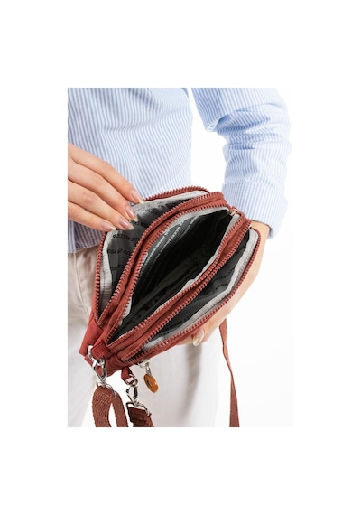 Baginn Klinkır Kumaş Mini Çapraz Askılı Kadın Çanta Yağmur Geçirmez El Askılı Çanta 20 10 Cm Mega Bag Kiremit