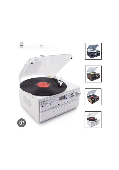Bluetooth Cd Usb Mp3 Radyo Müzik Seti Beyaz Renk 2 Yıl Garantili Plak Çalar Hoparlör