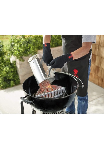 Weber 7416 Kömür Tutuşturma Bacası / Briketleri Tutuşturma Sıvısı Olmadan Hızlı Tutuşturmak İçin Mangal Aksesuarı, Alüminyum Çelik, 6 L Kapasite