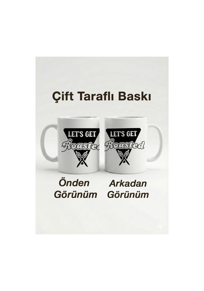 Kamp Konseptli Siyah Beyaz Baskılı Çift Taraflı Hediyelik Kupa Bardak Çok Renkli - 876197155 Çok Renkli - 876197155 Çok Renkli
