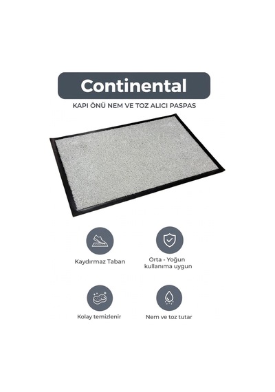 Continental Nem Alıcı Paspas Kapı Önü Paspası gri