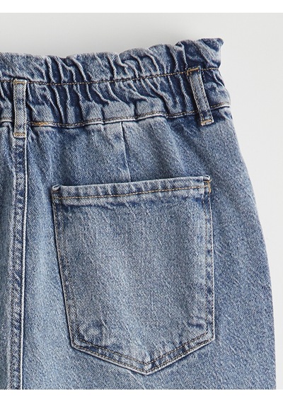 Lcw Comfort İndigo Beli Lastikli Mom Fit Kadın Jean Pantolon