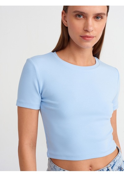 Dilvin Crop T-shirt 101a30124 Mavi