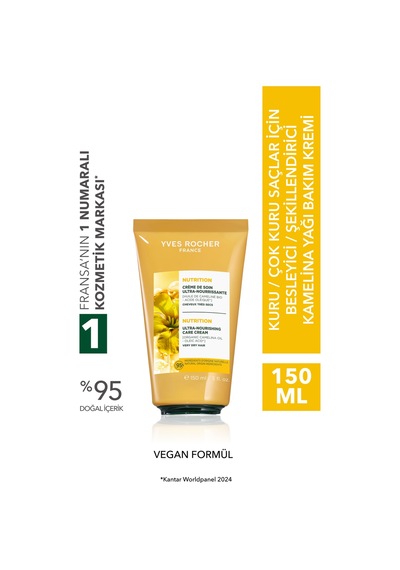 Yves Rocher Besleyici/şekillendirici Bakım Kremi - Kuru Çok Kuru Saçlar / Nutrition - Vegan -durulanmaz-150ml