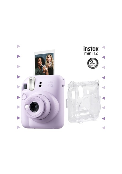 Fujifilm Instax Mini 12 Fotoğraf Makinesi + Şeffaf Kılıf Seti Lila