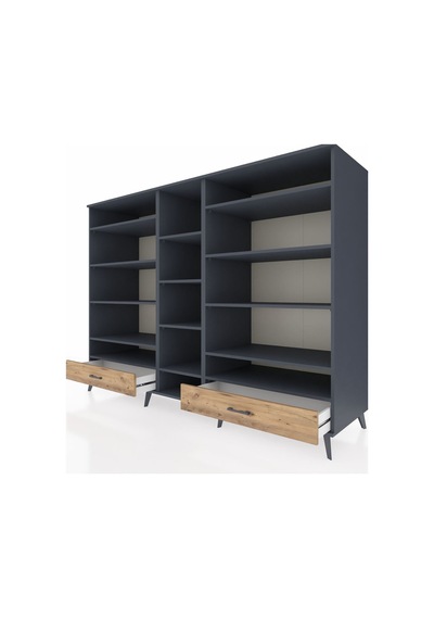 Kronos Dolap 14 Raflı 2 Çekmeceli 220x59x163 Antrasit-antrasit/ç Antrasit-antrasit/çam Kronos Dolap 14 Raflı 2 Çekmeceli 220x59x163 Antrasit-antrasit/ç Antrasit-antrasit/çam