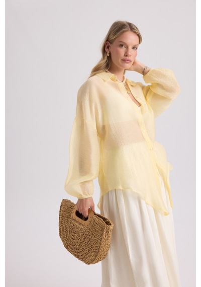 Mai Collection Mai Studios Co. Lyra Oversize Sarı Gömlek sarı