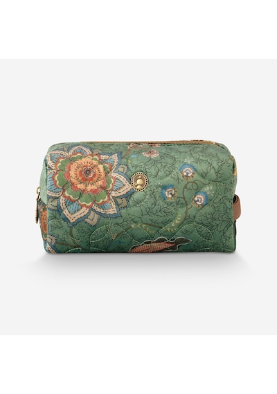 Yeşil Polyester Makyaj Çantası 21,5x10x10,5 Cm