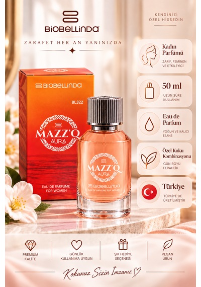 Mazz O Aura Kadın Parfümü Eau De Parfum Kalıcı Ve Şık Koku 50 Ml Aromatik