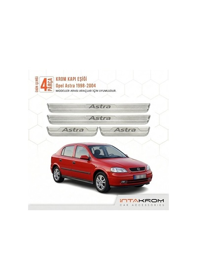 Opel Astra G 1998-2004 Uyumlu Satine Krom Kapı Koruma Eşiği 4 Par