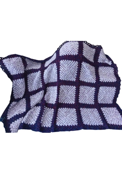 El Örgüsü Renkli Patchwork Büyük Boy Battaniye 135x195 Çok Renkli