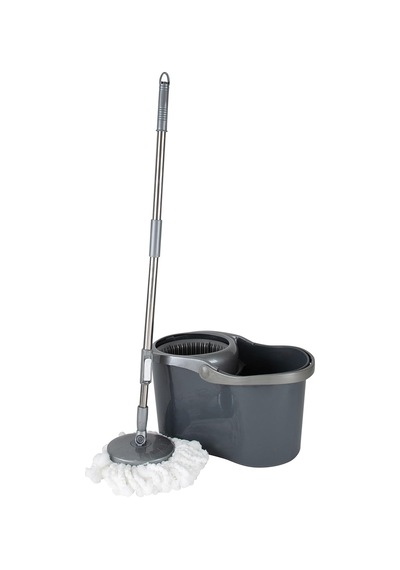 Kendinden Sıkma Paspas Ve Kova Seti, 16 Litre, Gri
