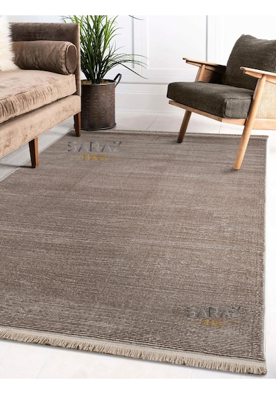 Saraz Halı Parma Düz Kahve Model Dokuma Halı Kilim Yolluk Salon Halısı Modern Dokuma Kahve