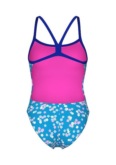 Arena Flowers Swimsuit Challenge Back Kadın Mavi Yüzücü Mayo 010714880