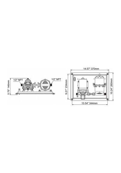 Seaflo Tanklı Hidrofor Seti 12V 11.3 L/dk - 0.75 Litre Tank