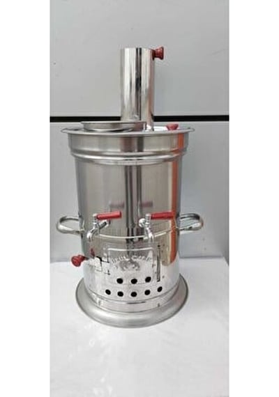 Odunlu 10LT Çift Musluklu Paslanmaz Semaver