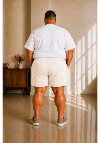 Sngl Tekstil Erkek Büyük Beden Şort 3xl 4xl 5xl 6xl 7xl 8xl 9xl Ekru