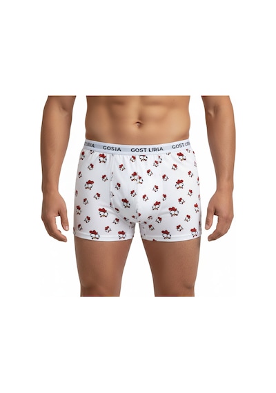 Gost Liria Chicken Desenli Erkek Boxer Beyaz