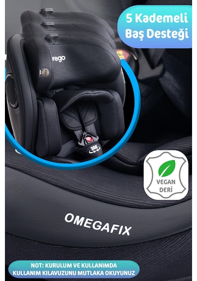 Prego Omegafix Alarmlı 360 Derece Dönebilen I-Size 0-36 kg Oto Koltuğu