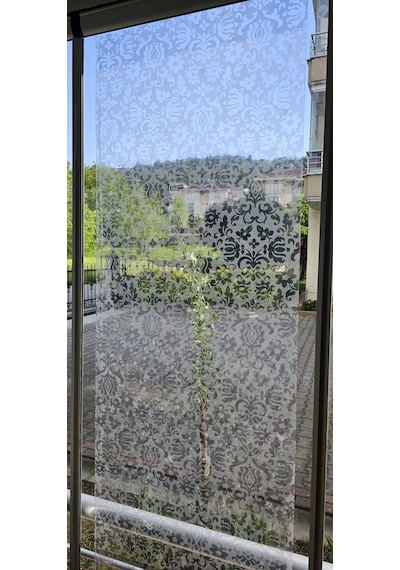 Technojet 45x100 Cm Elegance Klasik Desenli Statik Cam Filmi Kaplama Folyo Ev Ofis Banyo Balkon