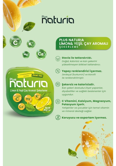 Limon Ve Yeşilçay Aromalı Şekersiz Şekerleme