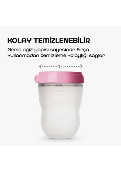 Comotomo Antikolik Orta Akışlı Silikon Biberon 250 ML - Yeşil