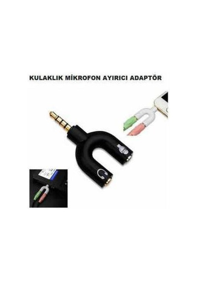 3.5Mm Aux Telefon Laptop Kulaklık ve Mikrofon Ayırıcı Y Çoklayıcı