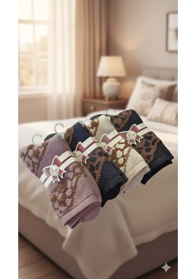 Pamuk Havlu Çorap Asorti 4 Lü Paket Set3