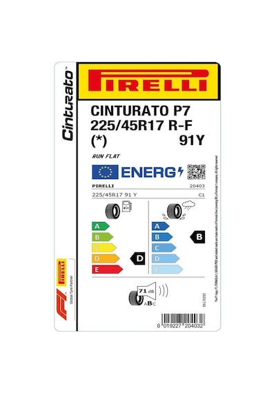 Pirelli 225/45 R17 91Y Cinturato P7 RFT Yaz Lastiği 2025
