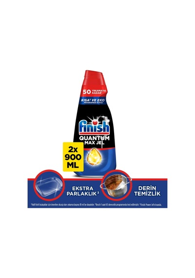 Finish Quantum Max Bulaşık Makinesi Deterjanı Jel 2x900 Ml Limon