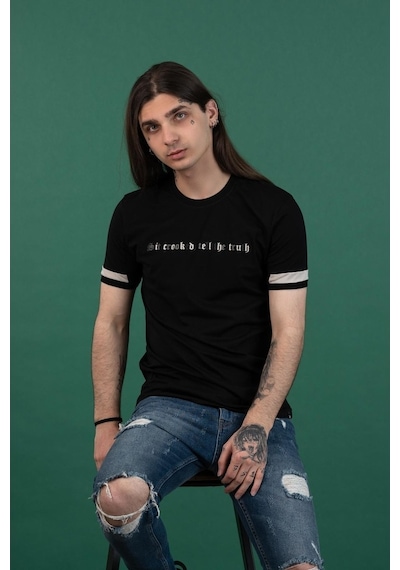 Slimfit Baskılı Sıfır Yaka Erkek Penye T-Shirt (538009215)