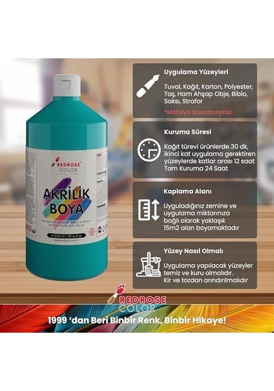 Turkuaz Akrilik Boya 1000 Gr