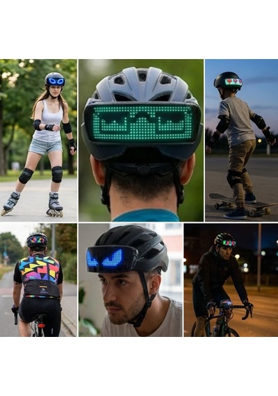 Buffer 15 Farklı Model Işıklı Led Kask Ekranı, Parlayan Dekoratif Kask Paneli, Led Kask Aksesuarı Ve Eğlenceli Kask Süs