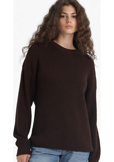 Defacto Regular Fit Bisiklet Yaka Kazak H6905az25wnbn468 Kahve
