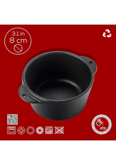Lava Döküm Yuvarlak Sufle / Sos Kabı. Çap Ø 8cm. Bordo